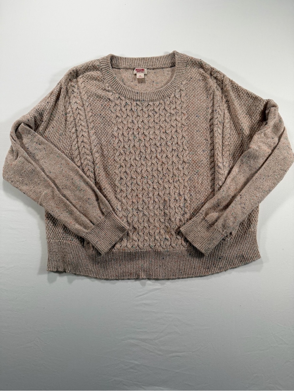 Mossimo Supply Co. Cable Knit Crewneck Sweater - Taupe